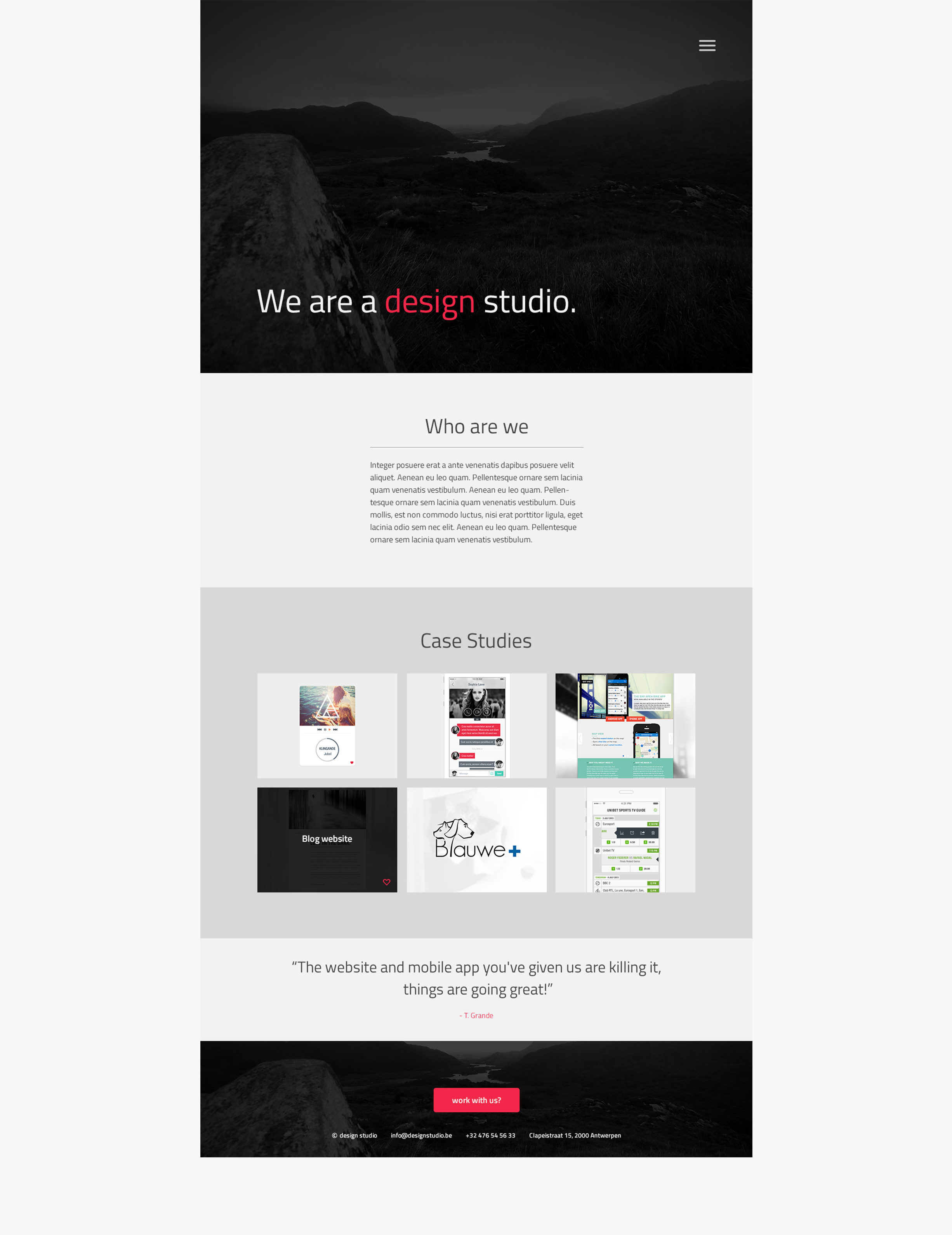 Website Design Studio - layout portfolio