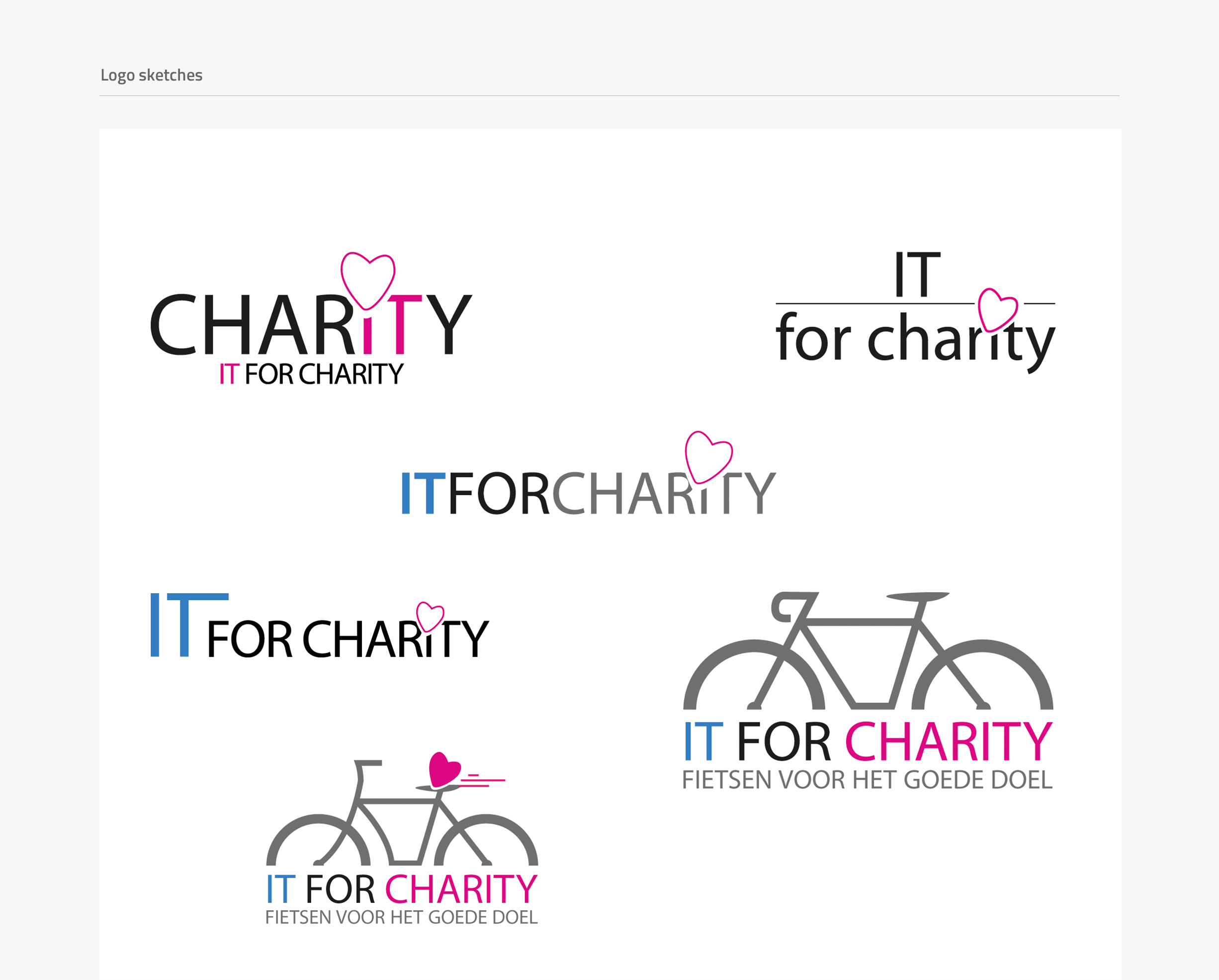 IT for Charity website - logo sketches