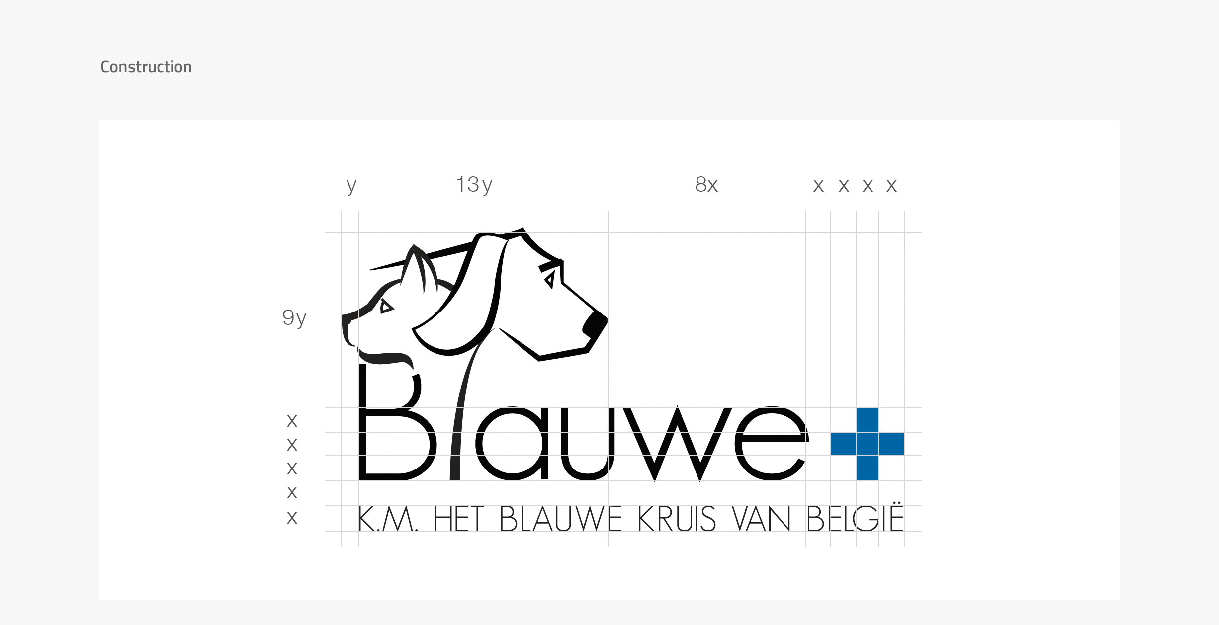 Branding Het Blauwe Kruis van België - logo construction